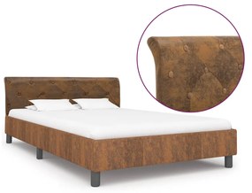 Giroletto marrone in similpelle scamosciata 140x200 cm