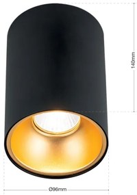 Orion - Faretto STARLIGHT 1xGU10/50W/230V nero/oro