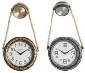 Orologio da Parete DKD Home Decor 28,5 x 8 x 50 cm Cristallo Ferro Vintage (2 Unità)