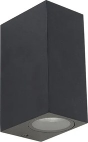 Lampada da parete moderna nera 2 luci IP44 - Baleno