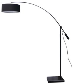 Lampada URBANO in metallo e cotone - Nero - H 185 cm