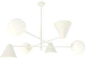 Plafoniera Moderna Industrial Hermes 6 Luci Bianco