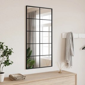 Specchio Da Parete Nero 50x100 Cm Rettangolare İn Ferro /