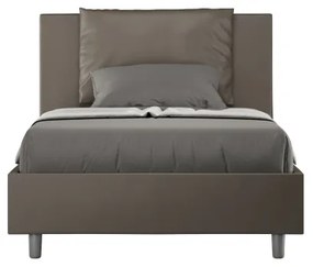 Letto una piazza e mezza contenitore imbottito 120x200 similpelle cappuccino Antea