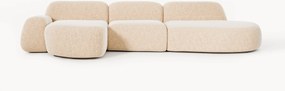 Divano angolare componibile 4 posti in bouclé con chaise longue Wolke