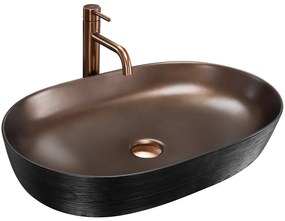 Lavabo da appoggio in ceramica CLEO 61 Copper Bush / Black -REA