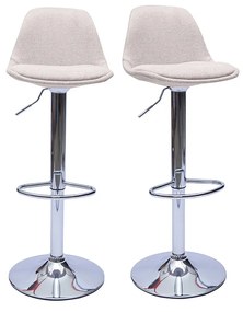 Sgabelli da bar design in tessuto effetto velluto beige (set di 2) STEEVY