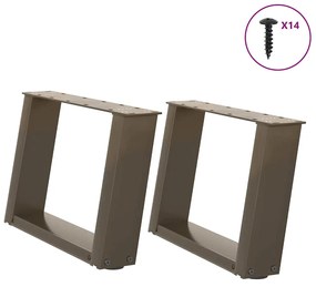Gambe Tavolino Caffè A U 2 Pz 50x(30-31)cm İn Acciaio /