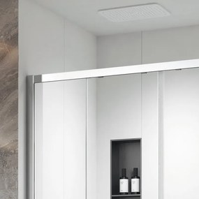 Kamalu - Porta doccia doppio scorrevole 170cm altezza 200cm finitura cromo | KZ6000