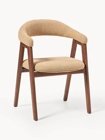Sedia con braccioli con rivestimento bouclé Nik