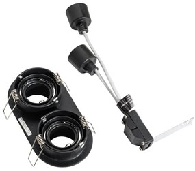 Faretto da incasso rotondo nero orientabile GU10 35 mm 2 luci - Installa