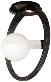 Dea-pl lampada da soffitto 1 luce effetto marmo nero e vetro stinat...