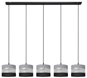 Lampadario a sospensione con filo HELEN 5xE27/15W/230V nero/grigio/argento