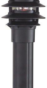 Paletto Esterno Contemporaneo Bollards Alluminio Nero Vetro 1 Luce E27 H45Cm