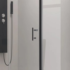 Box doccia angolare 130x90 telaio colore nero anticalcare KFN5000S - KAMALU