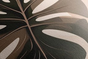 Quadro su tela – Forme botaniche astratte monstera