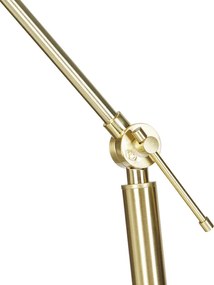 Lampada da terra oro regolabile con paralume in tessuto teddy beige 50cm - Editor