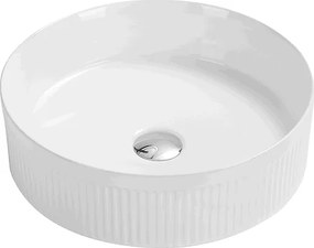 Mexen Grovo lavabo da appoggio scanalato 35 x 35 cm, bianco - 22303500