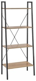 Libreria NARVIK 148x60 cm nero/quercia sonoma