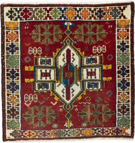 Shiraz Tappeto persiano 70 x 70 Rosso (Iran) Annodato A Mano