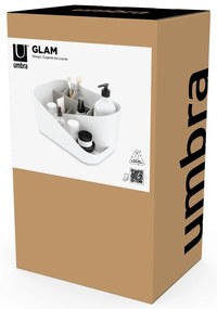 Organizer da bagno in plastica bianca per cosmetici Glam - Umbra
