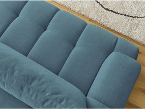 Divano blu allungabile e con contenitore rivestito in ciniglia 251 cm Fuji – Bobochic Paris