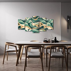 Quadri 5 pezzi – Onde del mare e surf