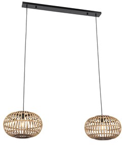 Lampada a sospensione orientale in bambù 2 luci - Amira