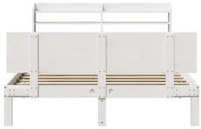 Giroletto con testiera bianco 140x200 cm legno massello di pino