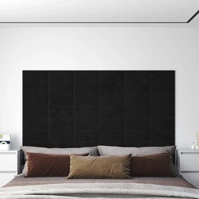 Pannelli Murali 12 Pz Neri 30x15 Cm Velluto 0,54 M² /