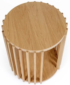 Tavolino in legno di quercia , ø 53 cm Drum - Woodman