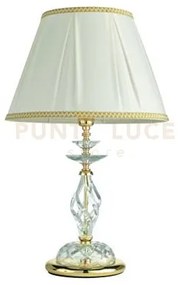 Lume grande 1306 1 luce trasparente e oro attacco e27 h.39+26cm