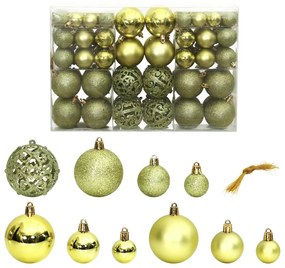 Set Palline di Natale 100 pz 3/4/6 cm, Verde Chiaro