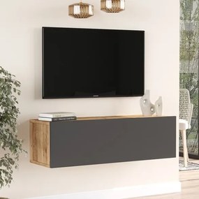 Mobile TV Sospeso 100 Cm 1 Anta Frontale Legno E Antracite Roy