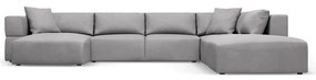 Divano a U angolare grigio chiaro, angolo destro Esther - Milo Casa