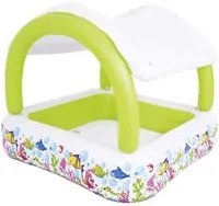 Piscina Gonfiabile Fuoriterra Giardino con Tettoia Parasole Removbile 145x128cm