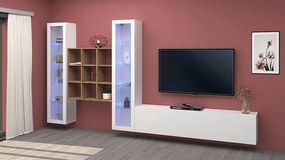 Soggiorno MARUSKA - Parete Attrezzata 350 cm con Vetrine, Porta TV e Libreria