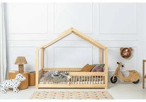 Letto per bambini in legno di pino di colore naturale 80x190 cm Mila RMW - Adeko