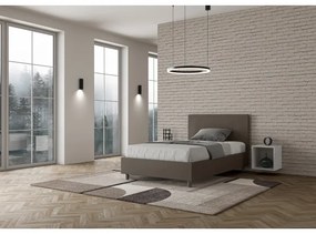 Letto contenitore imbottito 120x210 similpelle cappuccino Adele