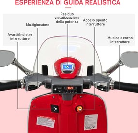 Piaggio Vespa 946 Elettrica 12V per Bambini Rossa...