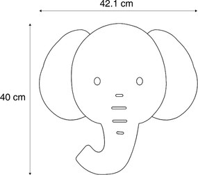 Lampada da parete per bambini beige con LED dimmerabile a 3 livelli - Ellie l'Elefante