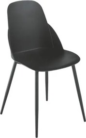 Sedia in polipropilene Nero con gambe in metallo - MILA 2 sedie