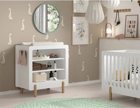 Cassettiera per bambini bianca con fasciatoio 88x95x57 cm Smile – Vipack