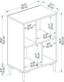 Mobile Da Cucina Multiuso Dispensa 60x35x90 Nikla Rovere E Antracite