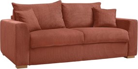 Divano color mattone allungabile con rivestimento in velluto a coste 225 cm Augustin – Bobochic Paris