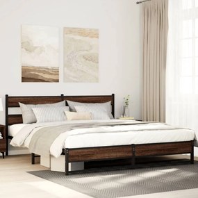 Giroletto Senza Materaso İn Metallo Rovere Marrone 200x200 Cm /