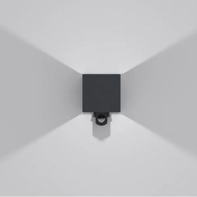 Brilagi - CUBE da esterno Muro Lampada con Sensor, LED/6W/230V, antracite