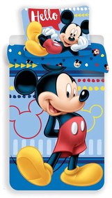 Biancheria da letto per bambini in cotone per letto singolo 140x200 cm Mickey "Hello" – Jerry Fabrics