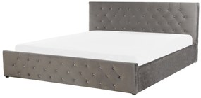 Letto contenitore velluto grigio 180x200 cm AMIENS Beliani