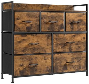 Cassettiera KIRA con cassetti, marrone/nero